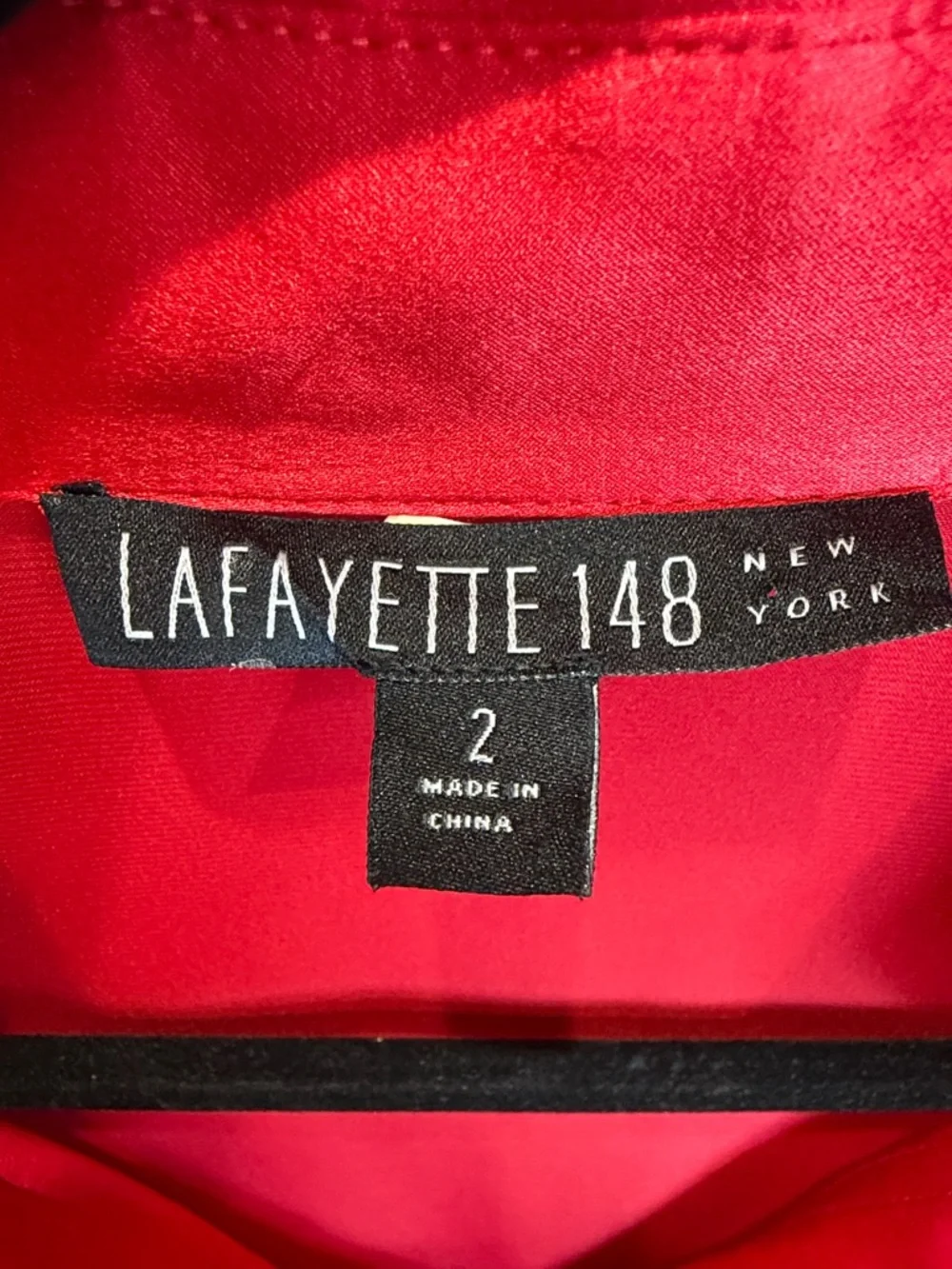 Lafayette 148 New York Stunning Red 100% Silk Pullover Blouse, 2 - Luxury, Chic - Picture 2 of 10